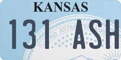 KS license plate 131ASH