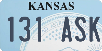 KS license plate 131ASK