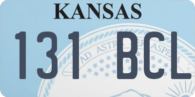 KS license plate 131BCL