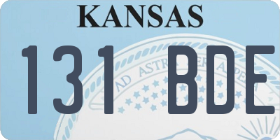 KS license plate 131BDE