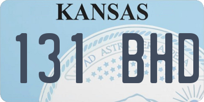 KS license plate 131BHD