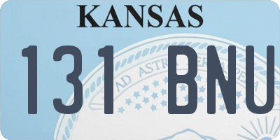 KS license plate 131BNU