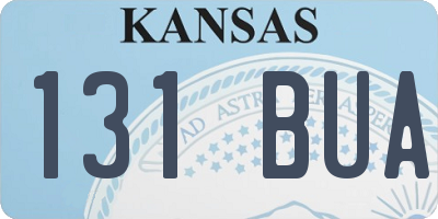 KS license plate 131BUA