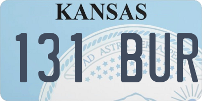 KS license plate 131BUR
