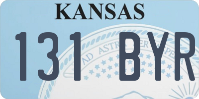 KS license plate 131BYR
