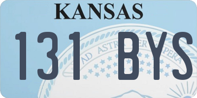 KS license plate 131BYS