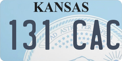 KS license plate 131CAC