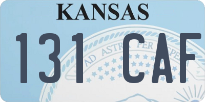 KS license plate 131CAF