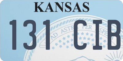 KS license plate 131CIB