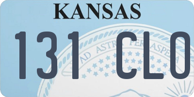 KS license plate 131CLO
