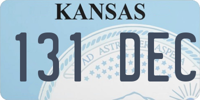 KS license plate 131DEC