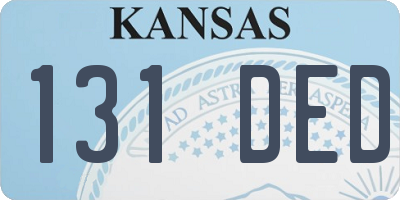 KS license plate 131DED