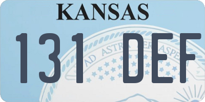 KS license plate 131DEF