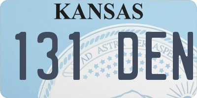 KS license plate 131DEN
