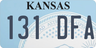 KS license plate 131DFA