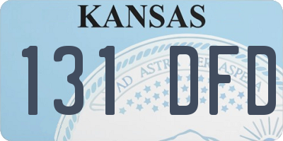KS license plate 131DFD