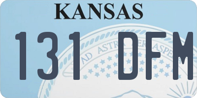 KS license plate 131DFM