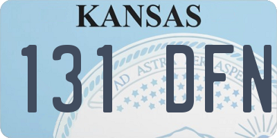 KS license plate 131DFN