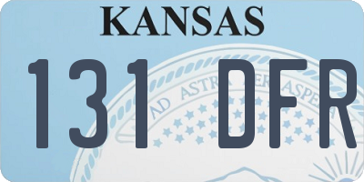 KS license plate 131DFR