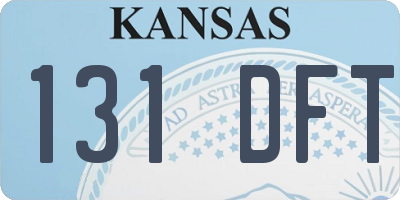 KS license plate 131DFT