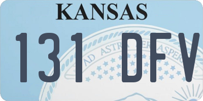 KS license plate 131DFV