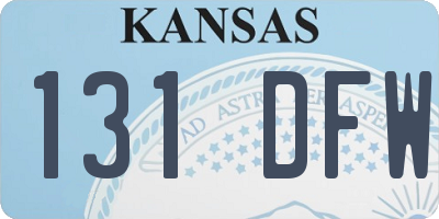KS license plate 131DFW