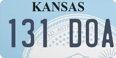 KS license plate 131DOA