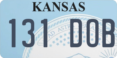 KS license plate 131DOB