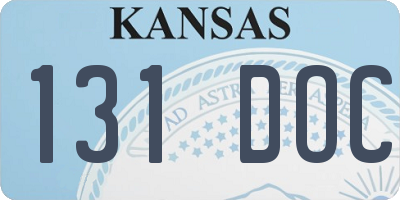 KS license plate 131DOC