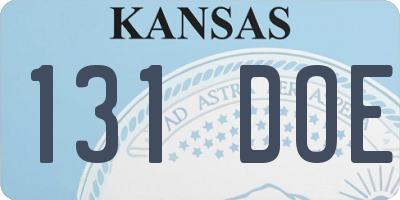 KS license plate 131DOE