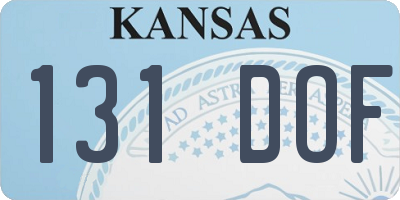 KS license plate 131DOF
