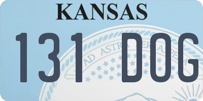 KS license plate 131DOG