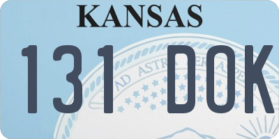 KS license plate 131DOK