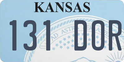 KS license plate 131DOR