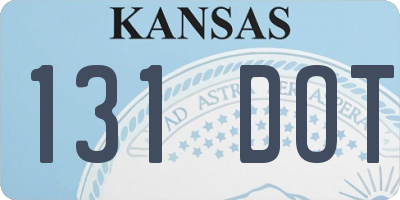 KS license plate 131DOT