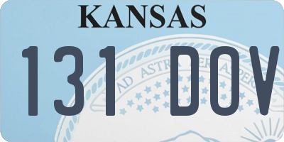 KS license plate 131DOV