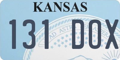 KS license plate 131DOX
