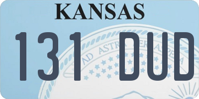 KS license plate 131DUD