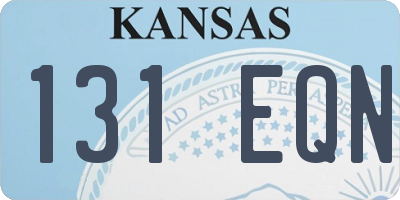 KS license plate 131EQN
