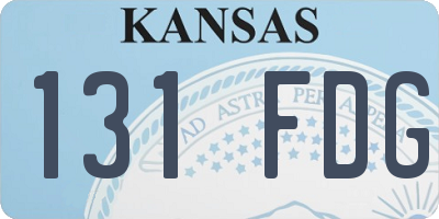 KS license plate 131FDG