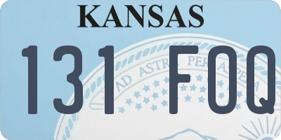 KS license plate 131FOQ