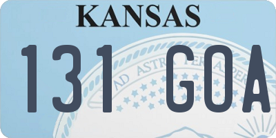 KS license plate 131GOA