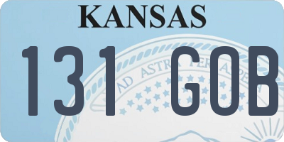 KS license plate 131GOB