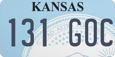 KS license plate 131GOC