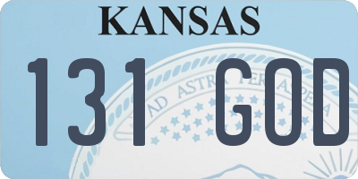 KS license plate 131GOD