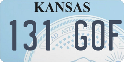 KS license plate 131GOF