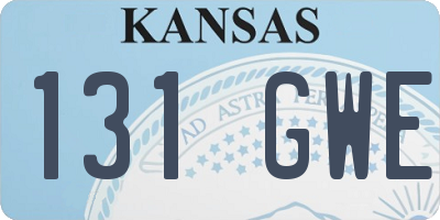 KS license plate 131GWE