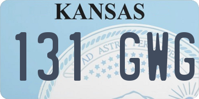 KS license plate 131GWG