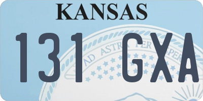 KS license plate 131GXA
