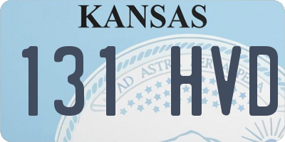 KS license plate 131HVD